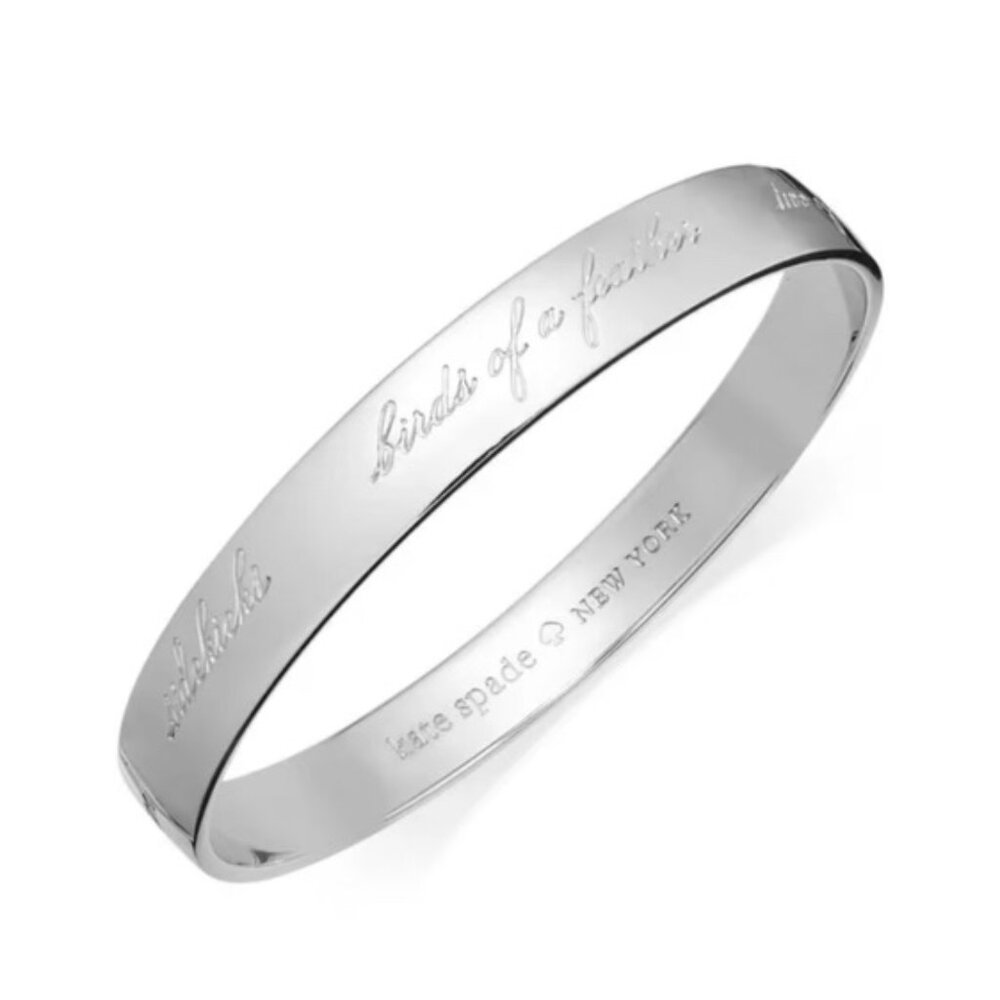NWT Kate Spade Bracelet Silver Bangle - Engraved